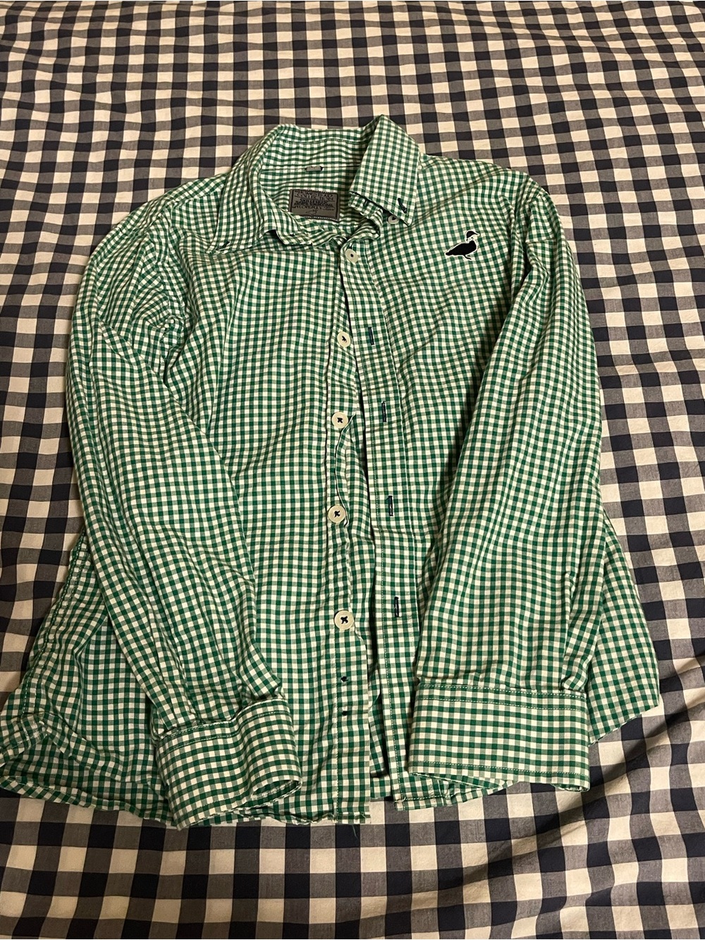Boys' Properly Ties Green Gingham Button-Down Shirt